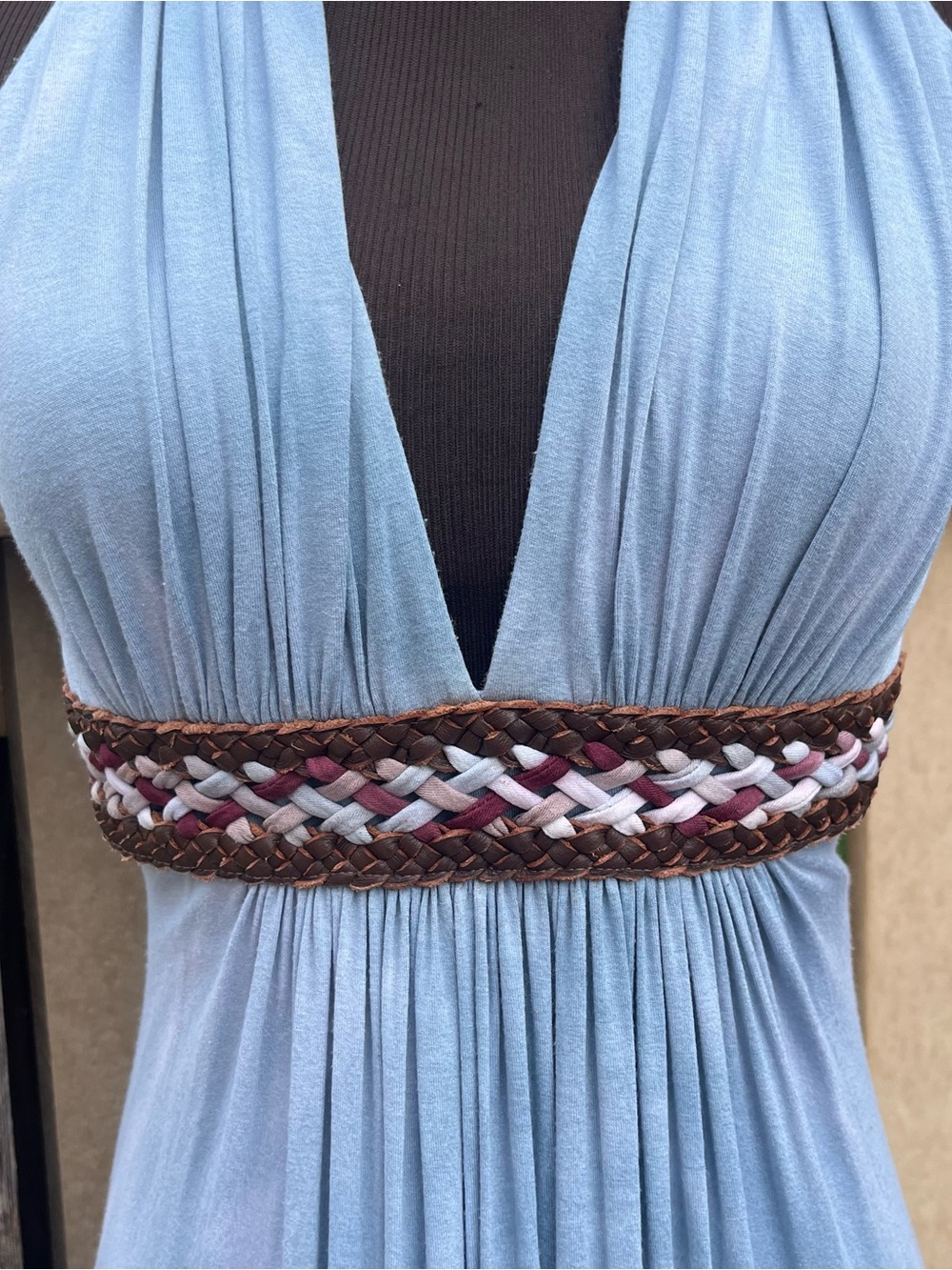 Sky Halter Maxi Dress in Light Blue and Rose Ombre - Picture 3 of 7